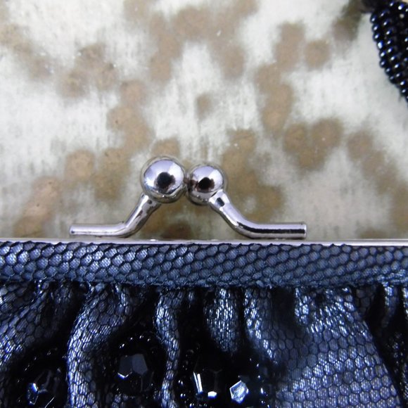 La Regale Black Beaded Evening Purse - Picture 3 of 8